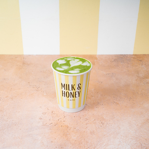 Hot Matcha Latte - Milk & Honey Cafe abu-dhabi