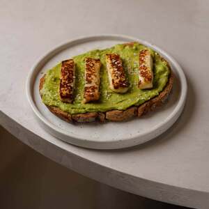 Drivu Avo Toast on Halloumi Cheese