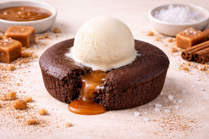 Drivu Salted Caramel Cake with Ice Cream | كيك الكراميل المملح مع آيس كريم