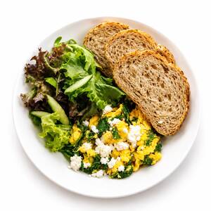 Spinach and Feta Scrambled Egg - Protein House  dubai