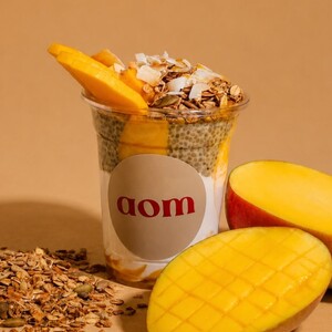Mango Chia Pudding - AOM Cafe sharjah