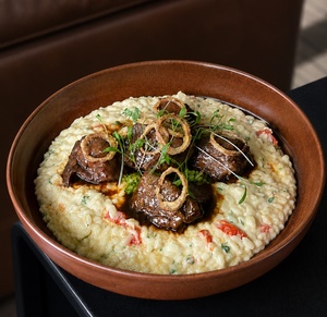 Drivu Braised Short Ribs with Lemon Orzo
