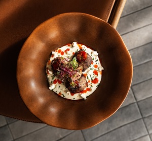 Drivu Meatballs with Herbed Greek Yogurt