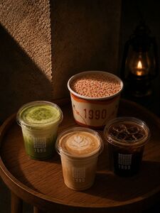 Drivu Dot Cake with Gahwa Matcha Latte