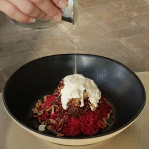 Chicken Musakhan with Beetroot Rice - SESAME sharjah