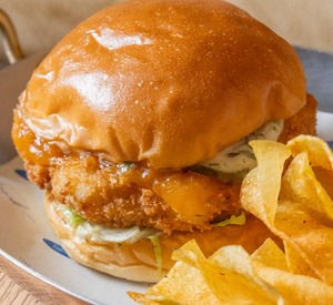 Golden Catch Fish Burger  - Break by Mara dubai