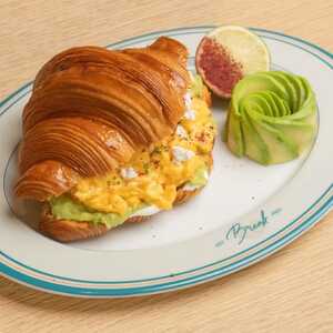 Drivu Croissant with Feta Scrambled Egg
