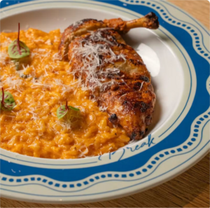 Drivu Pink Risotto with Char Grilled Chicken