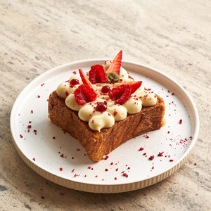 Mixed Berry & Vanilla Croissant Toast - Flaky Pastry dubai