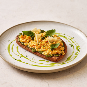 Creamy Pesto Scramble - Flaky Pastry dubai