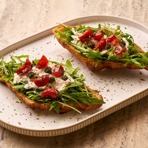 Burrata Cheese, Fresh Pesto & Rocket - Flaky Pastry dubai