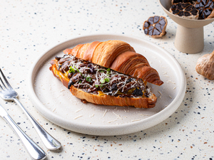Black Garlic Egg Croissant - The Coffee Lab  sharjah
