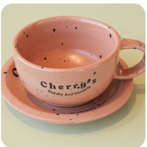 Drivu Cherry’s Latte Cup and Saucer —Matte Edition