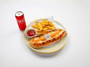Drivu Pizza Hot Dog with Cheese, Fries & Drink