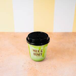 Matcha Caramel Latte - Milk & Honey Cafe abu-dhabi
