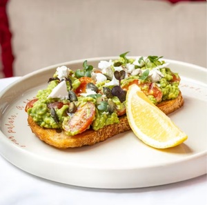 Cherry Tomato Avocado Toast - Mara Lounge AlGhaf Walk al-ain