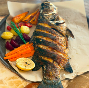 Whole Oven-baked Seabass - LF Bakery & Restaurant dubai