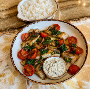 Pan Seared Seabass - LF Bakery & Restaurant dubai
