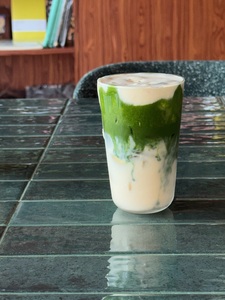 Mandarin Foam Iced Matcha  - Pancita Bakery dubai