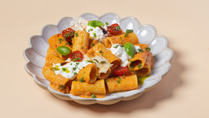 Burrata Rigatoni Arabiata Pasta - Around The Block dubai