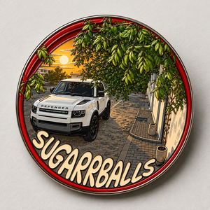 White Defender Metal Sticker - Sugarr Balls sharjah