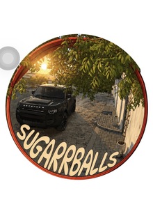 Black Defender Metal Sticker - Sugarr Balls sharjah