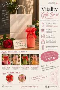 Fresh flower gift set  - Vitality Cafe sharjah