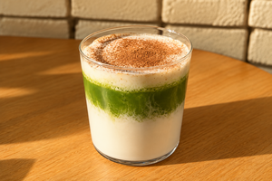 Iced Matcha Maple Cinnamon Foam - Bageri Form dubai