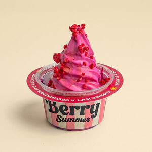 Raspberry Ice Cream - Dots Cafe fujairah
