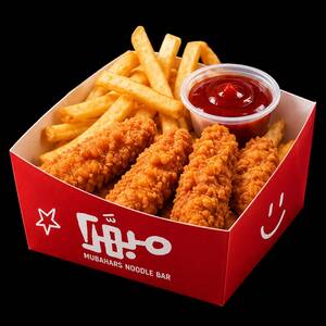 Fries + Strips (4pcs) - Mubahars Noodle Bar abu-dhabi