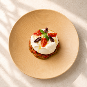 Burrata with Peperonata - ZOI Cafe AlJimi al-ain
