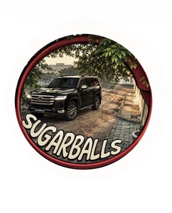 Black Land Cruiser Metal Sticker - Sugarr Balls sharjah