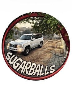White Nissan Metal Sticker - Sugarr Balls sharjah