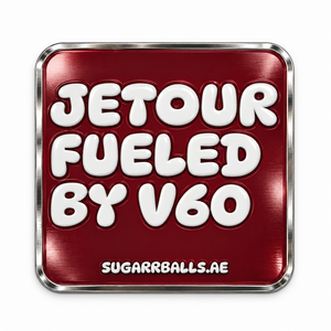 Jetour Fueled by V60 Metal Sticker - Sugarr Balls sharjah