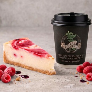 Raspberry Cheesecake & Coffee | تشيز كيك توت أحمر مع القهوة - O Cafe ras-al-khaimah