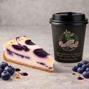 Blueberry Cheesecake & Coffee | تشيز كيك بالتوت الأزرق مع القهوة - O Cafe ras-al-khaimah