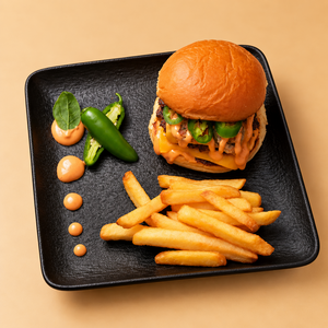 Jalapeño Smash Burger  (Spicy ) - My Space Cafe sharjah