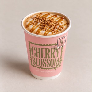 Hot Toffee Nut Latte - Cherry Blossom Brew dubai