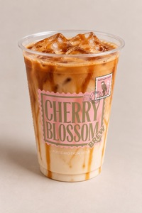Iced Caramel Latte - Cherry Blossom Brew dubai