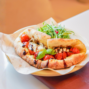 Tomato Burrata Manakish - Two Neighbors dubai