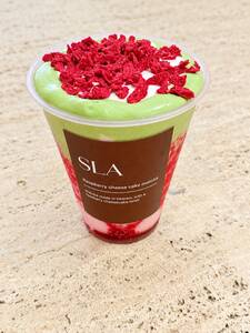 Raspberry Cheese Cake Matcha - Sla Cafe Al Wasl dubai