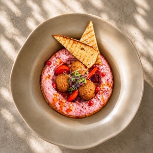 Pink Ribbon Hummus - ZOI Cafe AlQattara al-ain