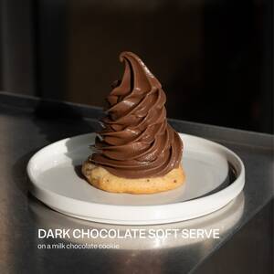 Dark Chocolate Soft Serve (Milk Chocolate Cookies) - La Petite Cafe al-ain