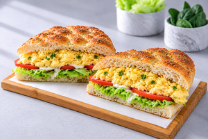 Scrambled Egg Focaccia Sandwich - Kohinoki dubai