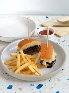 Swiss Mushroom Burger  - Rain abu-dhabi