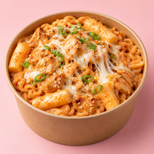 Korean Rose Fire Chicken Noodles - MAMAMEZA abu-dhabi