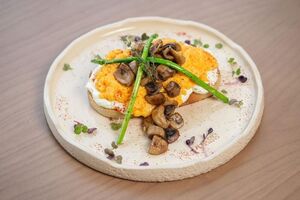 Creamy Scrambled with Mushroom - Pulse Cafe sharjah