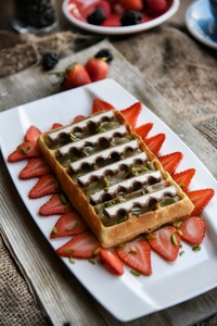 Pistachio - Kinder with Strawberry - Waffee Street Cafe  -  Est 2017 dubai