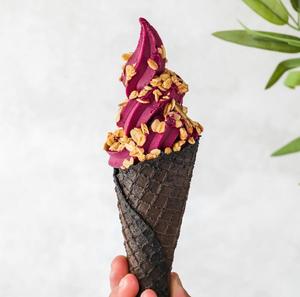 Drivu Acai Soft Serve in a Cone