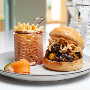 Drivu Mushroom & Swiss Burger